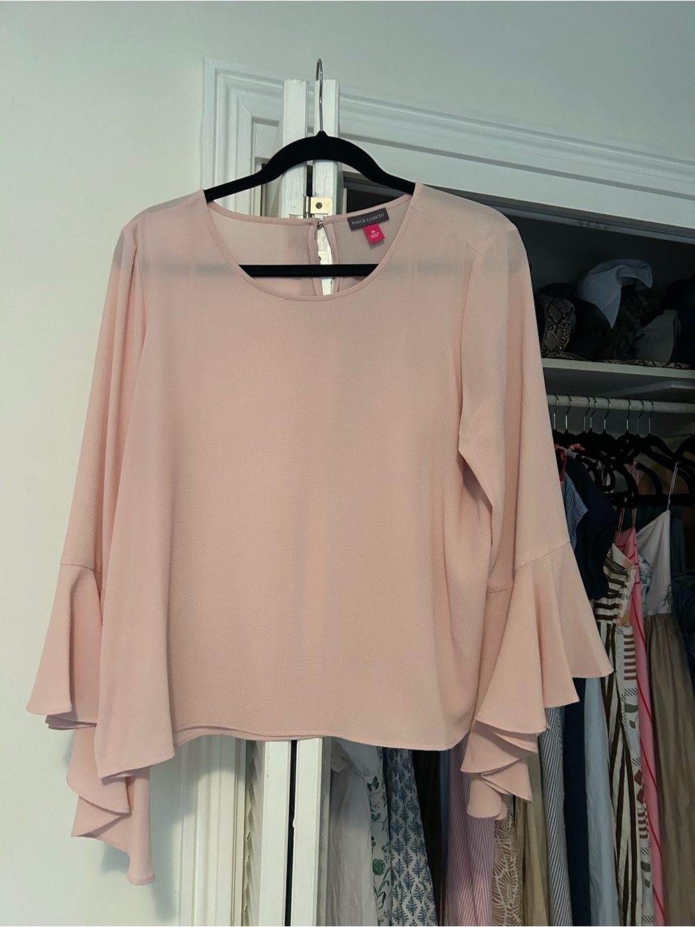 Vince Camuto Pink Ruffle Sleeve Blouse